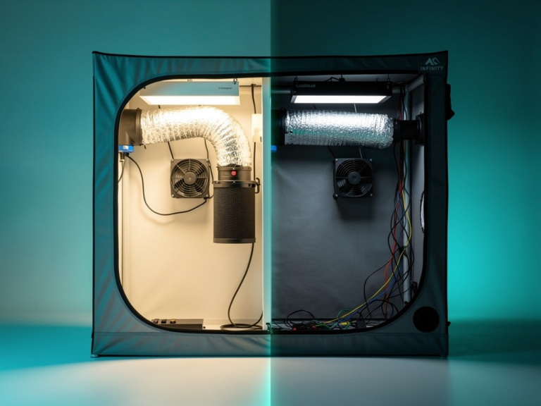 AC Infinity CLOUDLAB 8x4 Growzelt mit robustem Design und Lüftungsöffnungen