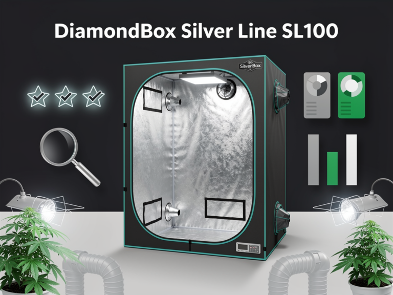 DiamondBox Silver Line SL100 Growbox mit stabilem Stahlrahmen und reflektierendem Mylar