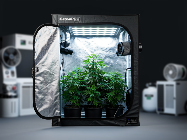 GrowPRO Growzelt PRO S 80x80x180cm mit hochwertigem Mylar-Innenfutter und Zubehör