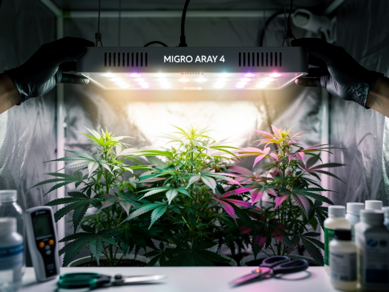 Migro Aray 4 LED Grow Lampe im Indoor Growing Einsatz mit Erfahrungsbericht