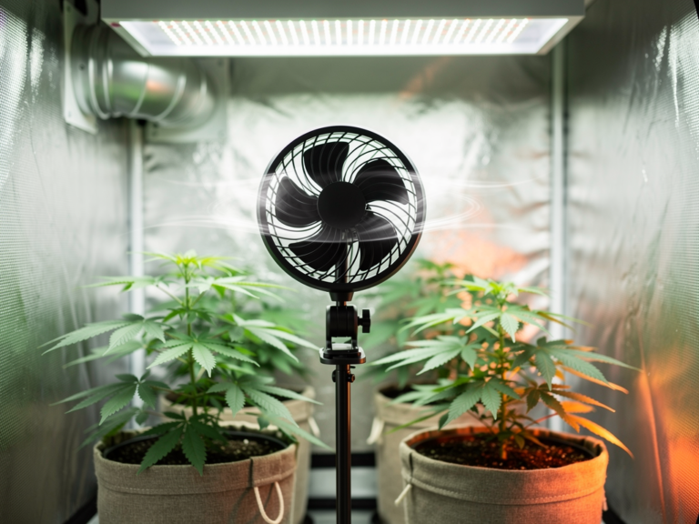 Monkey Fan 16W Umluftventilator im kleinen Growzelt mit Cliphalterung