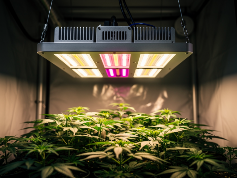 Phlizon 1200W COB Grow-LED mit intensiver Vollspektrumlichtleistung und kompakter Bauweise