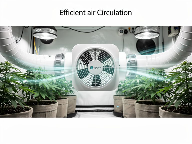 Prima Klima PK125-L Abluftventilator im Growraum für effiziente Luftzirkulation