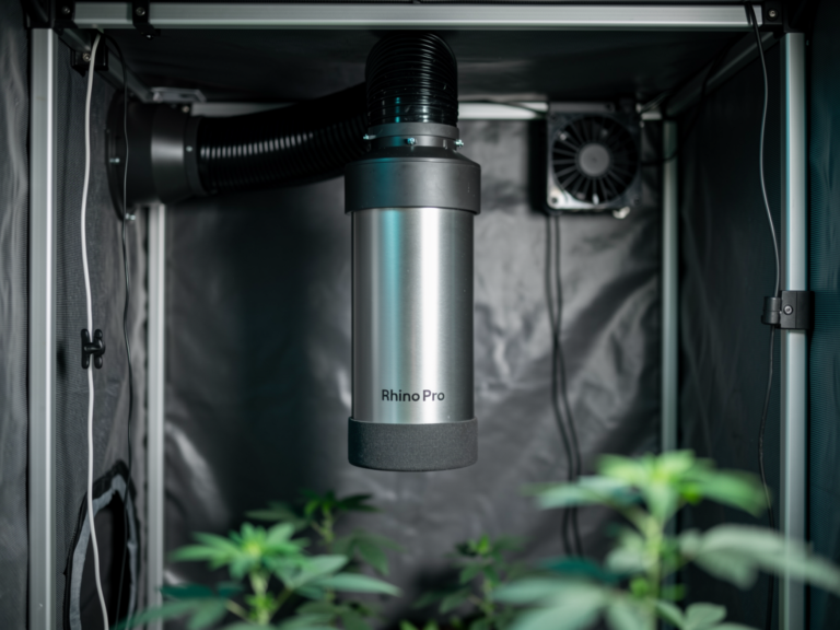 Rhino Pro Carbon Filter 125mm im Praxiseinsatz Growbox Geruchsbeseitigung